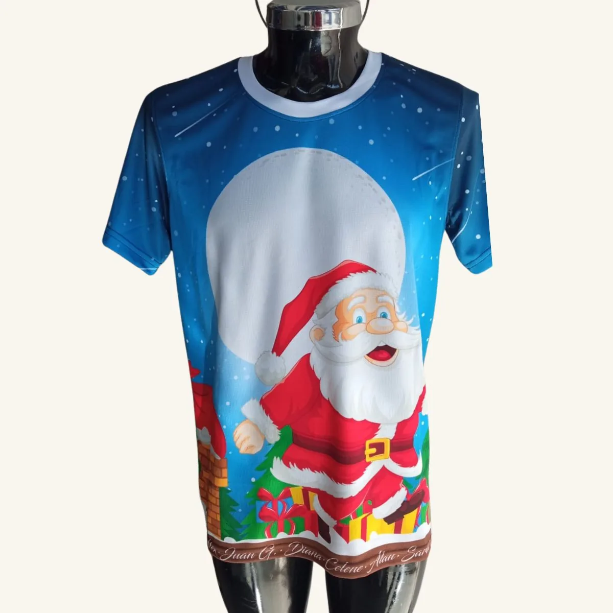 Playera personalizada navideña con diseño clásico de Santa Claus
