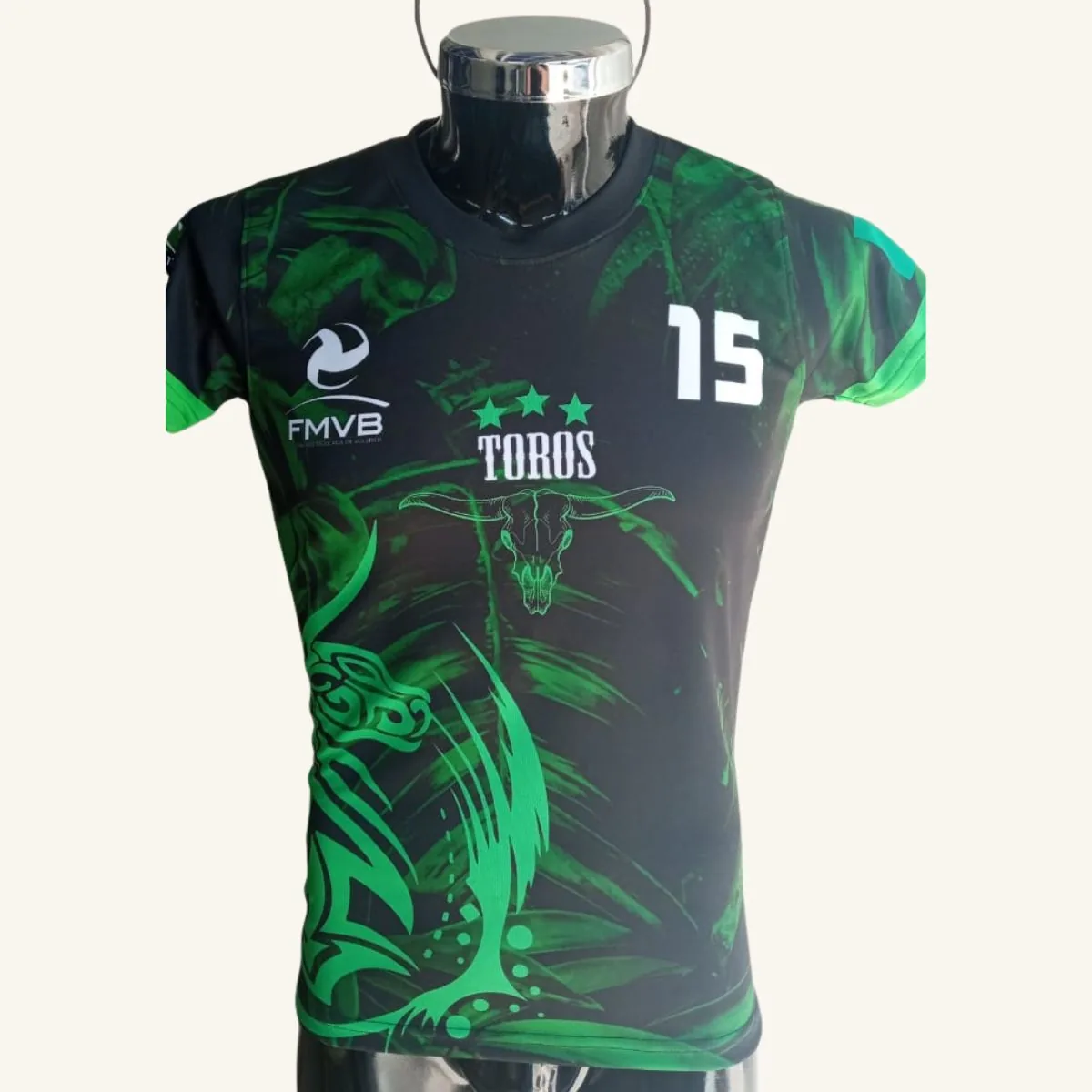 Uniforme de voleibol personalizado para equipo Toros, vista frontal